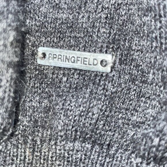 Springfield Cashmere Blend Men's M Gray Neon Skull Print Pullover Sweater - Picture 5 of 6